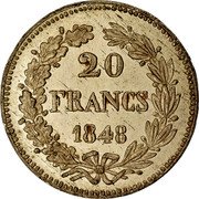 France 20 Francs Essai by Gayrard 1848 KM# Pn81 20 FRANCS 1848 coin reverse France 20 Francs Essai by Gayrard 1848 KM# Pn81 20 FRANCS 1848 coin reverse