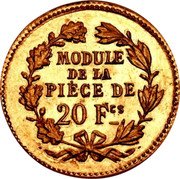 France 20 Francs Essai by Leclerc. Gilded 1848 KM# Pn79 MODULE DE LA PIECE DE 20 FCS coin reverse France 20 Francs Essai by Leclerc. Gilded 1848 KM# Pn79 MODULE DE LA PIECE DE 20 FCS coin reverse