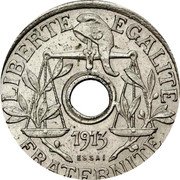 France 25 Centimes 1st Pattern of Becker. Piedfort 1913  LIBERTE EGALITE FRATERNITE 1913 ESSAI coin reverse France 25 Centimes 1st Pattern of Becker. Piedfort 1913  LIBERTE EGALITE FRATERNITE 1913 ESSAI coin reverse