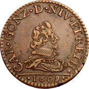 France 3 Deniers (1 Liard) (Charles I. Narrow Bust) CAR GONZ D NIV ET RETH 1609 coin obverse France 3 Deniers (1 Liard) (Charles I. Narrow Bust) CAR GONZ D NIV ET RETH 1609 coin obverse