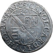 France 3 Kreuzer (Charles of Lorraine Vaudemont) KM# 121 CAROL. CARD. LOTH. EP. ARG. AL. L. S. 1603 coin obverse