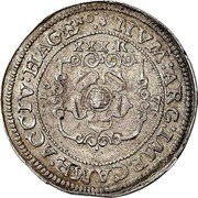 France 30 Kreutzer (1/2 Florin or Thaler) (Leopold I. City of Hagenau) KM# 56 NVM ARG IMP CAMB AC CIV HAGENO XXX.K. coin obverse France 30 Kreutzer (1/2 Florin or Thaler) (Leopold I. City of Hagenau) KM# 56 NVM ARG IMP CAMB AC CIV HAGENO XXX.K. coin obverse