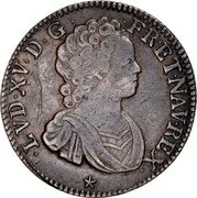 France 30 Sols (1/4 ECU) (Louis XV. Montpellier) KM# 410.3 LVD XV D G FR ET NAV REX coin obverse France 30 Sols (1/4 ECU) (Louis XV. Montpellier) KM# 410.3 LVD XV D G FR ET NAV REX coin obverse