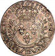 France 33 Sols (Strasbourg Coinage) SIT NOMEN DOMINI BENEDICTVM 1705 coin reverse France 33 Sols (Strasbourg Coinage) SIT NOMEN DOMINI BENEDICTVM 1705 coin reverse