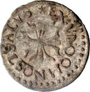 France 4 Deniers (1 Rappenvierer) (Free Imperial City of Mulhouse) KM# 5 EX. VNO. OMN: NOST. SALVS. coin reverse France 4 Deniers (1 Rappenvierer) (Free Imperial City of Mulhouse) KM# 5 EX. VNO. OMN: NOST. SALVS. coin reverse