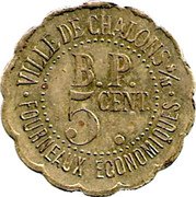 France 5 Centimes (Chalons) VILLE DE CHALONS S/M B.P 5 CENT. FOURNEAUX ÉCONOMIQUES coin reverse France 5 Centimes (Chalons) VILLE DE CHALONS S/M B.P 5 CENT. FOURNEAUX ÉCONOMIQUES coin reverse
