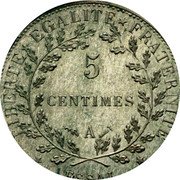 France 5 Centimes Essai by Lorthior 1880 A LIBERTÉ ÉGALITÉ FRATERNITÉ 5 CENTIMES A coin reverse France 5 Centimes Essai by Lorthior 1880 A LIBERTÉ ÉGALITÉ FRATERNITÉ 5 CENTIMES A coin reverse