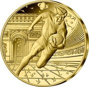 France 5 Euro Rugby World Cup 2023. Player 2023 c + ⊞  coin reverse