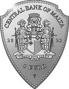 Malta 5 Euro (Warner Brothers) CENTRALE BANK OF MALTA 20 23 FIDUCIA FORTIS 1968 5 EURO coin obverse Malta 5 Euro (Warner Brothers) CENTRALE BANK OF MALTA 20 23 FIDUCIA FORTIS 1968 5 EURO coin obverse