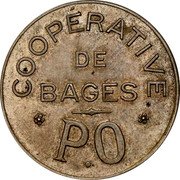 France 5 Francs Cooperative. Bages ND  COOPÉRATIVE DE BAGES P.O coin obverse France 5 Francs Cooperative. Bages ND  COOPÉRATIVE DE BAGES P.O coin obverse