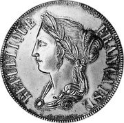 France 5 Francs (Essai by Boivin) KM# PnA50 P. BOIVIN. REPUBLIQUE FRANÇAISE coin obverse France 5 Francs (Essai by Boivin) KM# PnA50 P. BOIVIN. REPUBLIQUE FRANÇAISE coin obverse