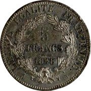 France 5 Francs Essai by Caunois 1848 KM# Pn71 LIBERTÉ ÉGALITÉ FRATERNITÉ 5 FRANCS 1848 A coin reverse France 5 Francs Essai by Caunois 1848 KM# Pn71 LIBERTÉ ÉGALITÉ FRATERNITÉ 5 FRANCS 1848 A coin reverse