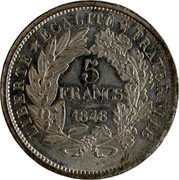 France 5 Francs (Essai by Farochon) KM# Pn56 5 FRANCS 1848 LIBERTÉ ÉGALITÉ FRATERNITÉ coin reverse France 5 Francs (Essai by Farochon) KM# Pn56 5 FRANCS 1848 LIBERTÉ ÉGALITÉ FRATERNITÉ coin reverse