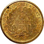 France 5 Francs Essai by Farochon. Piedfort 1848 LIBERTÉ ÉGALITÉ FRATERNITÉ 5 FRANCS 1848 coin reverse France 5 Francs Essai by Farochon. Piedfort 1848 LIBERTÉ ÉGALITÉ FRATERNITÉ 5 FRANCS 1848 coin reverse