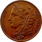 France 5 Francs (Essai by Gayrard. Liberty with Lion Skin) REPUBLIQUE FRANÇAISE coin obverse France 5 Francs (Essai by Gayrard. Liberty with Lion Skin) REPUBLIQUE FRANÇAISE coin obverse