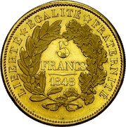 France 5 Francs (Essai by Gayrard. Piedfort) 5 FRANCS 1848 LIBERTÉ ÉGALITÉ FRATERNITÉ coin reverse France 5 Francs (Essai by Gayrard. Piedfort) 5 FRANCS 1848 LIBERTÉ ÉGALITÉ FRATERNITÉ coin reverse