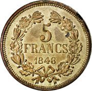 France 5 Francs (Essai by Gayrard. Piedfort) 5 FRANCS 1848 coin reverse France 5 Francs (Essai by Gayrard. Piedfort) 5 FRANCS 1848 coin reverse