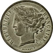 France 5 Francs (Essai by Marrel) KM# Pn61 REPUBLIQUE FRANÇAISE MARREL F. coin obverse France 5 Francs (Essai by Marrel) KM# Pn61 REPUBLIQUE FRANÇAISE MARREL F. coin obverse