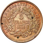 France 5 Francs (Essai by Rogat) 5 FRANCS 1848 LIBERTÉ ÉGALITÉ FRATERNITÉ coin reverse