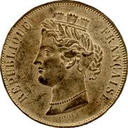 France 5 Francs Essai by Vivier 1848 KM# Pn75 REPUBLIQUE FRANÇAISE VIVIER F. coin obverse France 5 Francs Essai by Vivier 1848 KM# Pn75 REPUBLIQUE FRANÇAISE VIVIER F. coin obverse