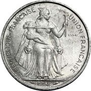 France 5 Francs Essai 1952  KM# E10 REPUBLIQUE FRANÇAISE UNION FRANÇAISE ESSAI G.B.BAZOR 1952 coin obverse