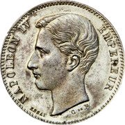 France 5 Francs Napoleon IV Pattern 1874  NAPOLEON IV EMPEREUR ESSAI coin obverse France 5 Francs Napoleon IV Pattern 1874  NAPOLEON IV EMPEREUR ESSAI coin obverse