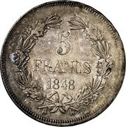 France 5 Francs (Pattern of Gayrard) 5 FRANCS 1848 coin reverse France 5 Francs (Pattern of Gayrard) 5 FRANCS 1848 coin reverse