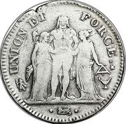 France 5 Francs Hercules Group 7 (1798) K UNION ET FORCE DUPRÉ coin reverse France 5 Francs Hercules Group 7 (1798) K UNION ET FORCE DUPRÉ coin reverse