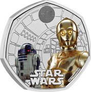 UK 50 Pence (R2-D2 and C-3PO. Coloured) STAR WARS Ⓒ&™ LUCASFILM LTD. coin reverse UK 50 Pence (R2-D2 and C-3PO. Coloured) STAR WARS Ⓒ&™ LUCASFILM LTD. coin reverse