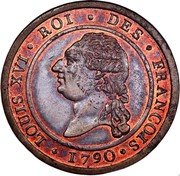France Six Deniers Louis XVII - Essai 1790 LOUIS XVI ROI DES 7 FRANÇOIS 1790 coin obverse