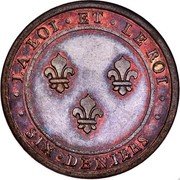 France Six Deniers Louis XVII - Essai 1790 LA LOI ET LE ROI SIX DENIERS coin reverse