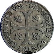 France 6 Deniers (Sizain. Louis XIV) SIT. NOMEN DOMINI. BENEDICTVM. coin reverse France 6 Deniers (Sizain. Louis XIV) SIT. NOMEN DOMINI. BENEDICTVM. coin reverse