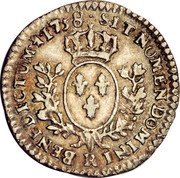 France 6 Sols (Louis XV) SIT NOMEN DOMINI BENEDICTUM 1758 R coin reverse France 6 Sols (Louis XV) SIT NOMEN DOMINI BENEDICTUM 1758 R coin reverse