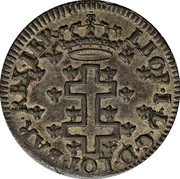 France 60 Deniers (Leopold I. Lorraine) KM# 79 LEOP I D G D LOT BAR REX IER coin obverse France 60 Deniers (Leopold I. Lorraine) KM# 79 LEOP I D G D LOT BAR REX IER coin obverse