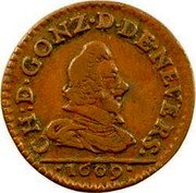 France Denier Tournois (Charles I. 1st Type) CH: D.GONZ.D.DE.NEVERS. 1609 coin obverse France Denier Tournois (Charles I. 1st Type) CH: D.GONZ.D.DE.NEVERS. 1609 coin obverse