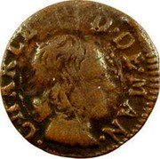 France Denier Tournois (Charles II. 3rd Type. Principality of Arches-Charleville) .CHARLES.II.D.DE.MAN. coin obverse France Denier Tournois (Charles II. 3rd Type. Principality of Arches-Charleville) .CHARLES.II.D.DE.MAN. coin obverse