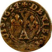 France Denier Tournois (Charles II. 3rd Type. Principality of Arches-Charleville) .DENIER.TOVRNOIS.1654. coin reverse France Denier Tournois (Charles II. 3rd Type. Principality of Arches-Charleville) .DENIER.TOVRNOIS.1654. coin reverse