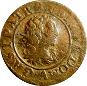 France Denier Tournois (Gaston d'Orleans 7th Type) GAST.PATR.R.VSFR.PR.DOM.A. coin obverse