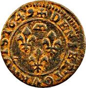 France Denier Tournois Gaston d'Orleans 8th Type 1649  DENIER.TOVRNOIS 1649 coin reverse