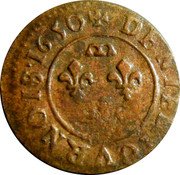 France Denier Tournois (Gaston d'Orleans 9th Type with A) DENIER TOVRNOIS 1650 coin reverse France Denier Tournois (Gaston d'Orleans 9th Type with A) DENIER TOVRNOIS 1650 coin reverse