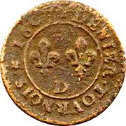 France Denier Tournois (Henri IV Dauphine) DENIER.TOVRNOIS 1607 coin reverse