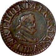 France Denier Tournois Henri IV. Piedfort 1607 A KM# Pn11 HENRI IIII R DE FRAN ET NAV A coin obverse France Denier Tournois Henri IV. Piedfort 1607 A KM# Pn11 HENRI IIII R DE FRAN ET NAV A coin obverse