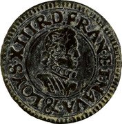 France Denier Tournois (Louis XIII. Aix) KM# 42.9 LOYS XIII R DE FRAN ET NAVA & coin obverse France Denier Tournois (Louis XIII. Aix) KM# 42.9 LOYS XIII R DE FRAN ET NAVA & coin obverse
