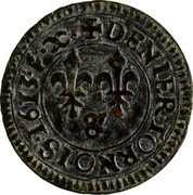 France Denier Tournois (Louis XIII. Aix) KM# 42.9 & DENIER TOVRNOIS 1613 coin reverse France Denier Tournois (Louis XIII. Aix) KM# 42.9 & DENIER TOVRNOIS 1613 coin reverse