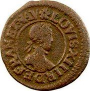 France Denier Tournois (Louis XIII. Lyon. 3rd Type) LOVIS. XIII. R. DE. FRAN. ET. NAV coin obverse