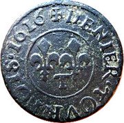France Denier Tournois (Louis XIII Nantes. 2nd Type) DENIER TOVRNOIS 1616 coin reverse