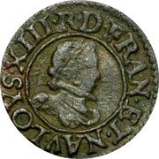 France Denier Tournois (Louis XIII. Poitiers. 1st Type) LOYS. XIII. R. D. FRAN. ET NAV. coin obverse France Denier Tournois (Louis XIII. Poitiers. 1st Type) LOYS. XIII. R. D. FRAN. ET NAV. coin obverse