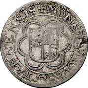 France Double Batzen (City of Thann) KM# 10 MONETA NOVA 2 TANNENSIS coin obverse France Double Batzen (City of Thann) KM# 10 MONETA NOVA 2 TANNENSIS coin obverse