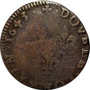France Double Lorrain (Louis XIII Stenay Mint. 14th Type) DOVBLE.LORRAIN.1643 coin reverse France Double Lorrain (Louis XIII Stenay Mint. 14th Type) DOVBLE.LORRAIN.1643 coin reverse
