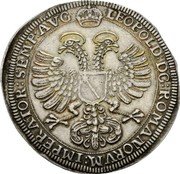 France Double Thaler (Leopold I. City of Colmar) KM# 23 LEOPOLD DG ROMANORVM IMPERATOR SEMP AVG coin reverse France Double Thaler (Leopold I. City of Colmar) KM# 23 LEOPOLD DG ROMANORVM IMPERATOR SEMP AVG coin reverse
